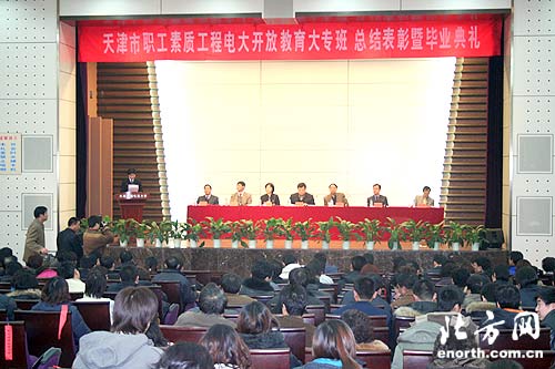 天津市职工素质工程电大首批大专学员毕业(图