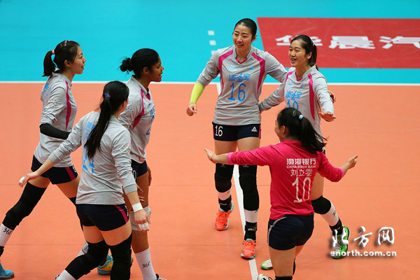 天津女排3比1逆转北京 半决赛对阵八一先客后
